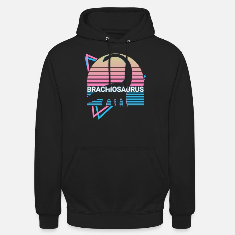 Brachiosaurus Dinosaurier Retro - Unisex Hoodie - Schwarz