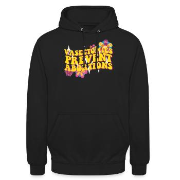 Vasektomien verhindern die Rechte von Abtreibungen - Unisex Hoodie - Schwarz - Vorne - Alina (178cm) & Michal (187cm)
