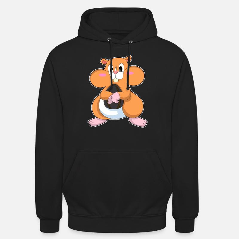 Hamster aux noix - Sweat-shirt à capuche unisexe - noir