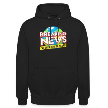 Dienstjubiläum 20 Jahre Firmenjubiläum - Unisex Hoodie - Schwarz - Vorne - Alina (178cm) & Michal (187cm)