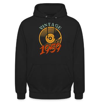 63 Geburtstag Jahrgang 1959 - Unisex Hoodie - Schwarz - Vorne - Alina (178cm) & Michal (187cm)