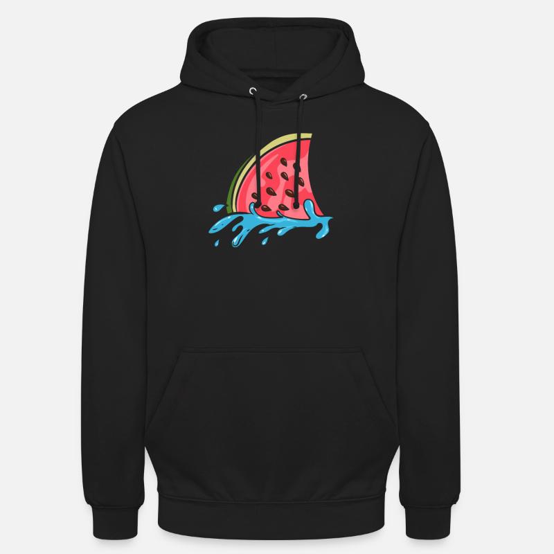 Aileron de requin comme pastèque - Sweat-shirt à capuche unisexe - noir