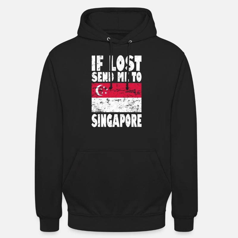 Drapeau de Singapour - Sweat-shirt à capuche unisexe - noir