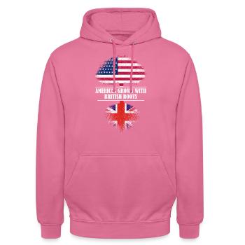 American grown with british roots Great Britain - Unisex Hoodie - Pink - Vorne - Alina (178cm) & Michal (187cm)