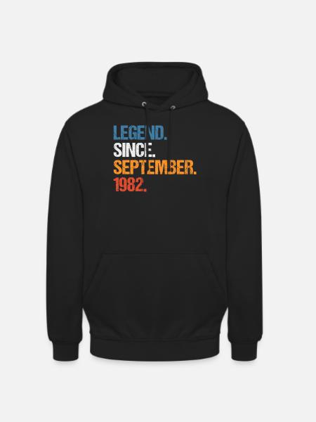 Legend Since September 1982 Birthday - Unisex Hoodie - black
