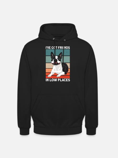 Boston Terrier Dog - Unisex Hoodie - black