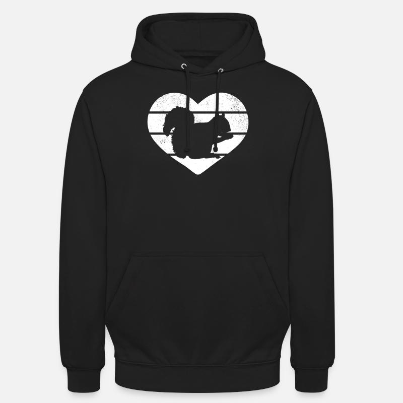 Squirrel Heart Squirrel Lover - Unisex Hoodie - black