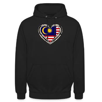 Malaisie - Sweat-shirt à capuche unisexe - noir - Devant - Alina (178cm) & Michal (187cm)