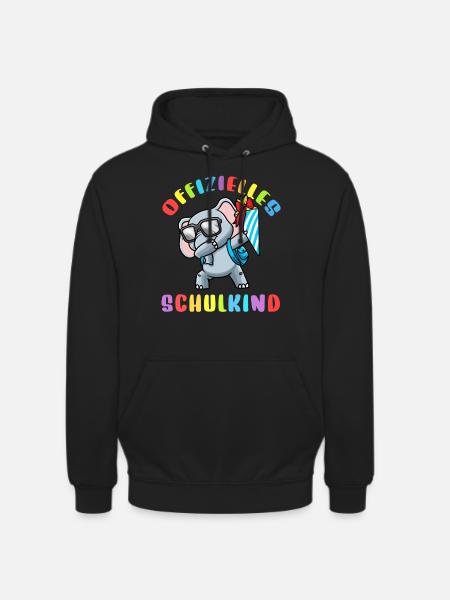 Schulkind Einschulung Elefant - Unisex Hoodie - Schwarz