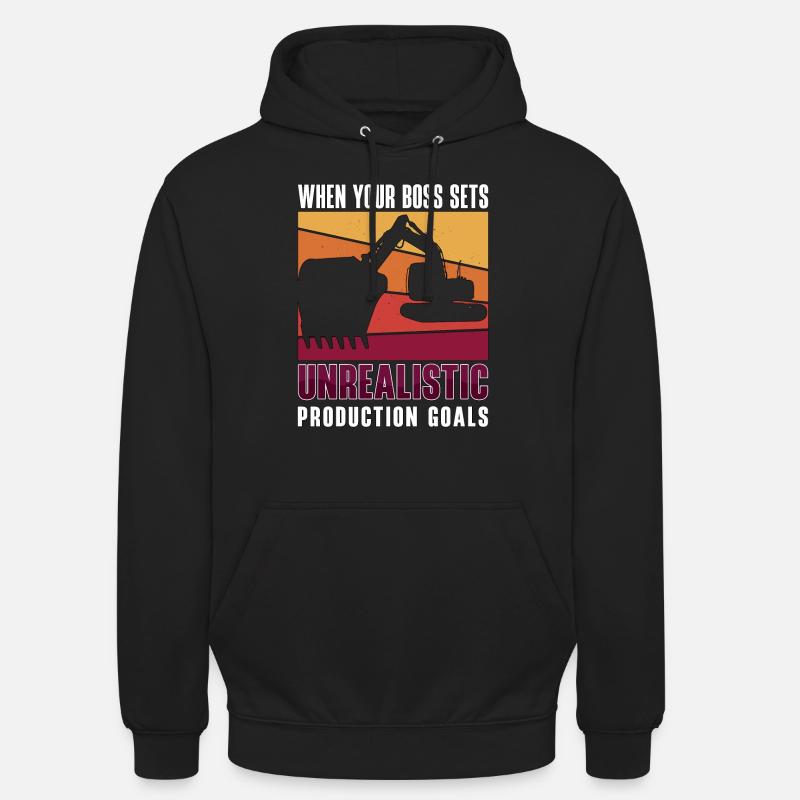 Baggerfahrer Bagger Baggern Bauarbeiter Geschenk - Unisex Hoodie - Schwarz