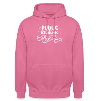 Public Relations Expert Profession PR Job - Unisex Hoodie - pink - Front - Alina (178cm) & Michal (187cm)