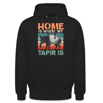 Zuhause ist, wo mein Tapir ist Tierpfleger - Unisex Hoodie - Schwarz - Vorne - Alina (178cm) & Michal (187cm)