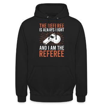 Referee is always right - Unisex Hoodie - black - Front - Alina (178cm) & Michal (187cm)