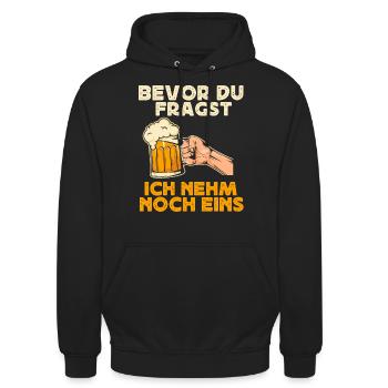 Bier Trinken, Party Bier Saufen - Unisex Hoodie - Schwarz - Vorne - Alina (178cm) & Michal (187cm)