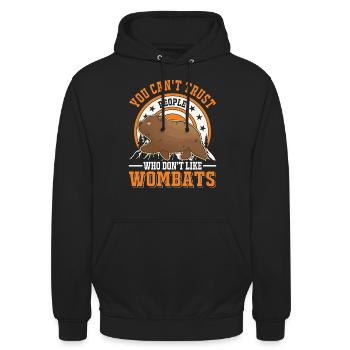 Australischer Wombat - Unisex Hoodie - Schwarz - Vorne - Alina (178cm) & Michal (187cm)