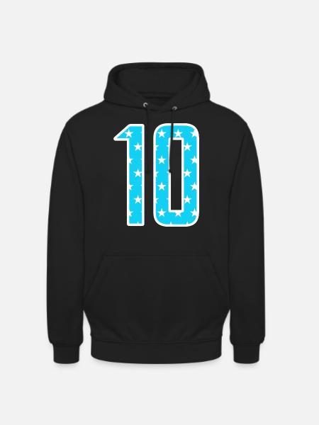 10 Zahl Trikotnummer Team - Unisex Hoodie - Schwarz