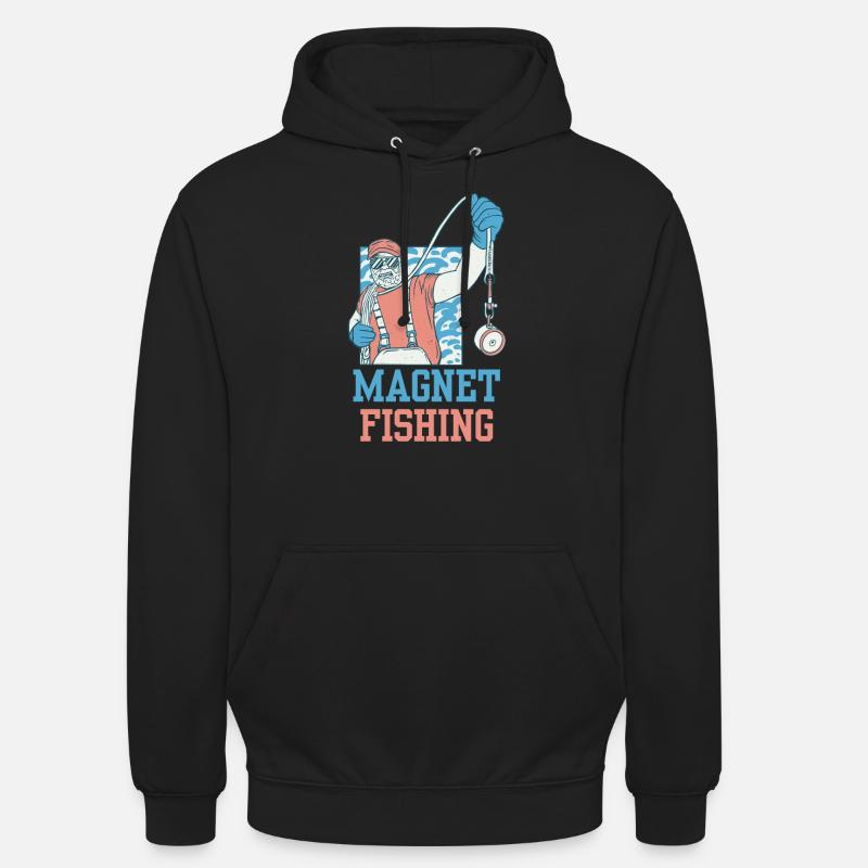 Magnetfischen Magnet Magnetfischer - Unisex Hoodie - Schwarz