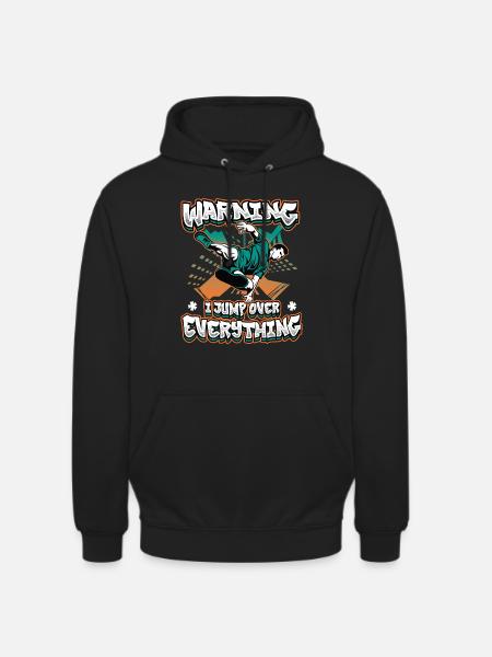 Warning: I jump over everything. - Unisex Hoodie - black
