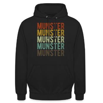 Munster Stadt Retro Vintage - Unisex Hoodie - Schwarz - Vorne - Alina (178cm) & Michal (187cm)