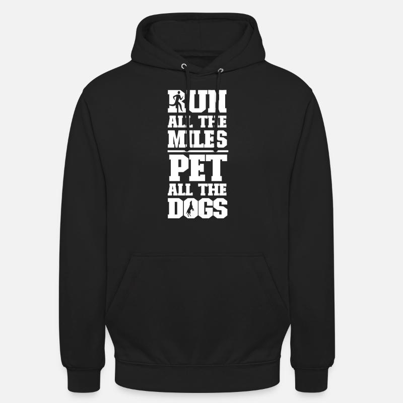 Running Runner Demi-Marathon Chien - Sweat-shirt à capuche unisexe - noir