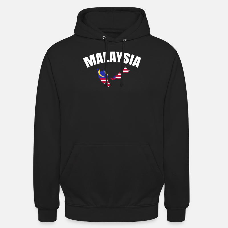 Malaisie - Sweat-shirt à capuche unisexe - noir