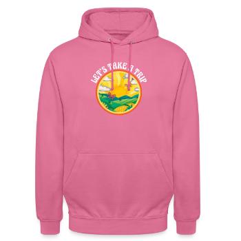 Hippie Peace Flower Power Amour Paix Cadeau - Sweat-shirt à capuche unisexe - rose - Devant - Alina (178cm) & Michal (187cm)