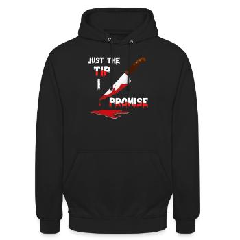 Couteau tueur en série Halloween - Sweat-shirt à capuche unisexe - noir - Devant - Alina (178cm) & Michal (187cm)
