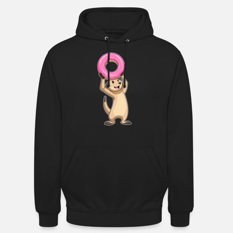 Erdmännchen mit Donut - Unisex Hoodie - Schwarz