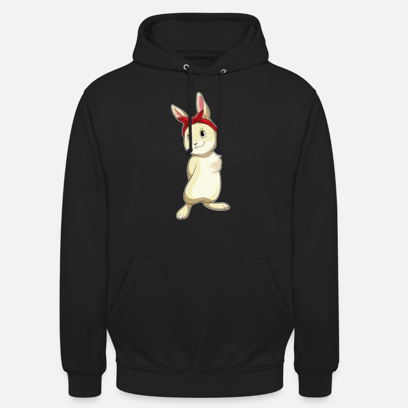 Rabbit with loop - Unisex Hoodie - black