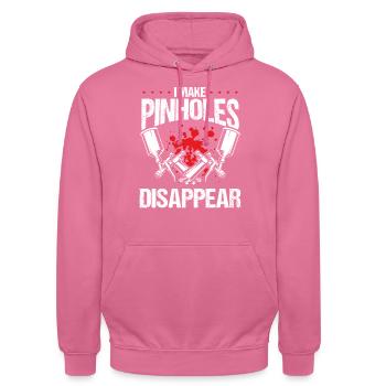 Pulvérisateur de véhicule Peintre de voiture Technicien de carrosserie - Sweat-shirt à capuche unisexe - rose - Devant - Alina (178cm) & Michal (187cm)