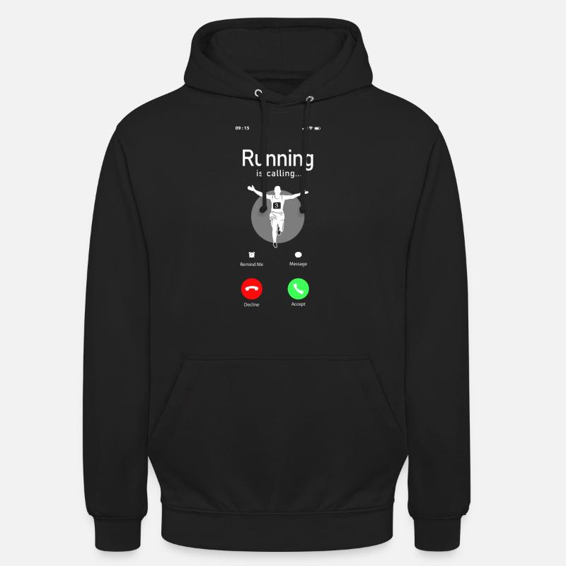 Running Runner Half Marathon Téléphone - Sweat-shirt à capuche unisexe - noir