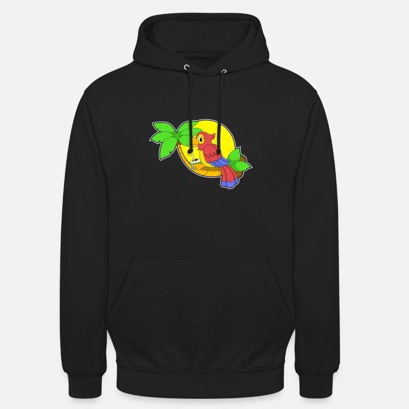 Papagei mit Kokosnuss - Sweat-shirt à capuche unisexe - noir