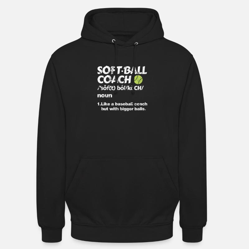 Entraîneur de softball - Sweat-shirt à capuche unisexe - noir