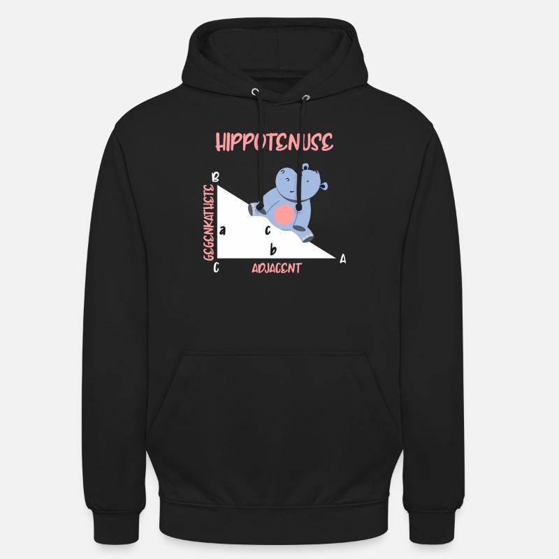 Mathématicien Hippotenuse Hippo Triangle - Sweat-shirt à capuche unisexe - noir