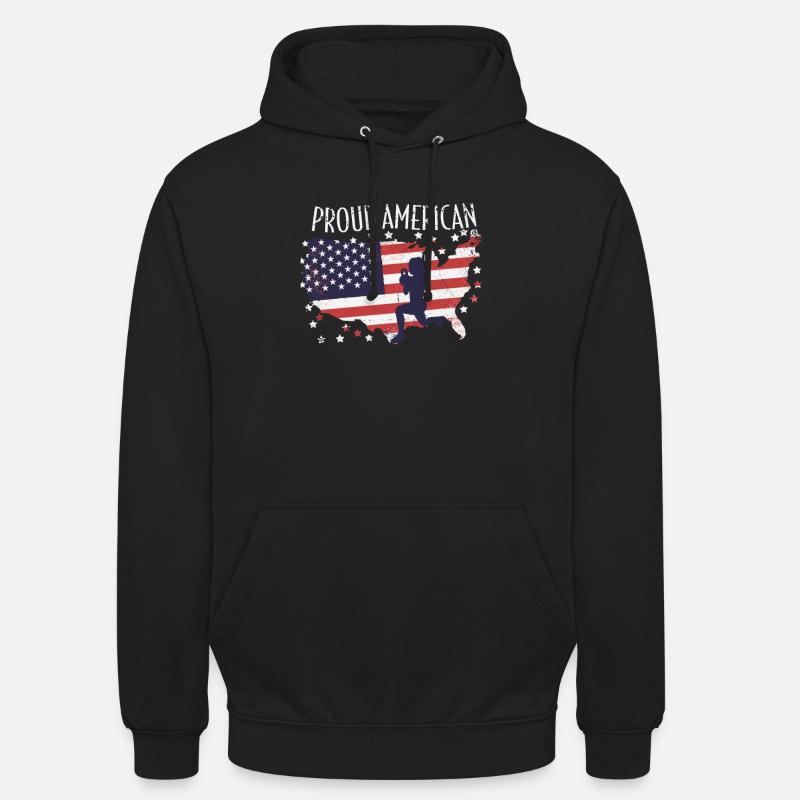 Drapeau américain HIIT - Sweat-shirt à capuche unisexe - noir