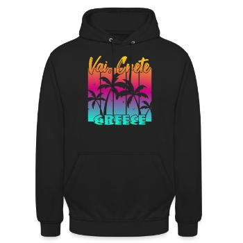 Vai Crete Greece - Unisex Hoodie - Schwarz - Vorne - Alina (178cm) & Michal (187cm)
