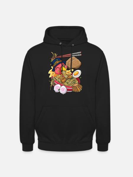 Kawaii Dinde Thanksgiving Ramen - Sweat-shirt à capuche unisexe - noir
