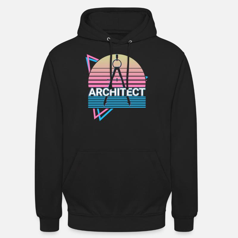 Architecte Architecture Rétro - Sweat-shirt à capuche unisexe - noir