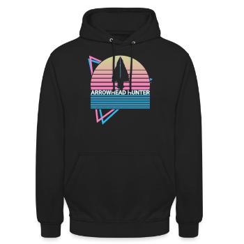 Arrowhead Hunter Retro - Unisex Hoodie - black - Front - Alina (178cm) & Michal (187cm)