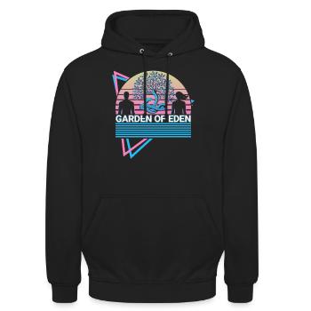 Garden of Eden Adam and Eve Christian - Unisex Hoodie - black - Front - Alina (178cm) & Michal (187cm)
