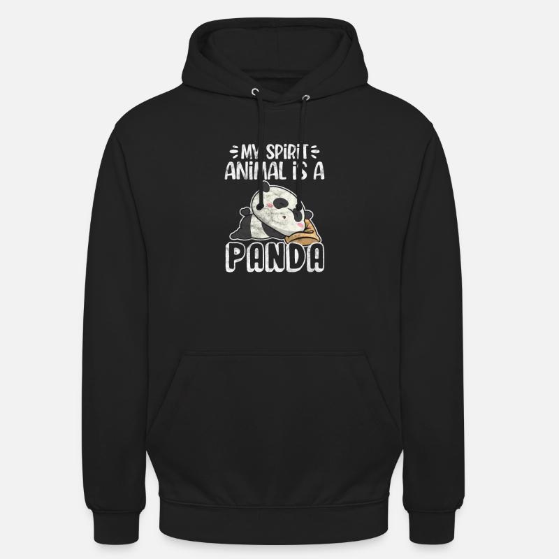 Panda - Sweat-shirt à capuche unisexe - noir