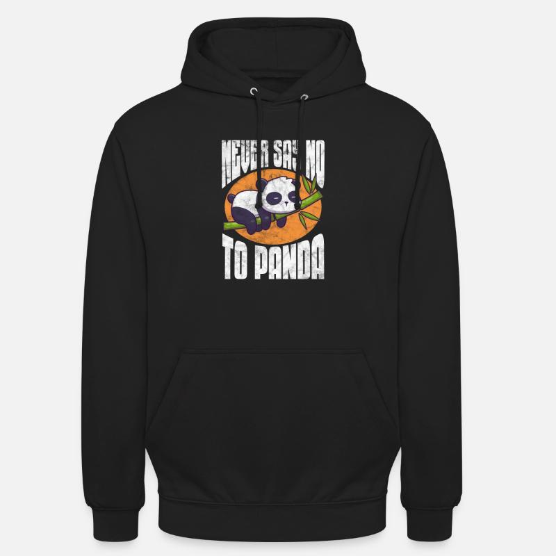 Panda - Sweat-shirt à capuche unisexe - noir
