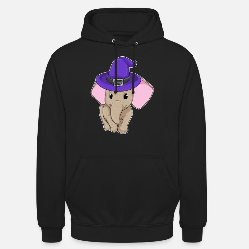 L’éléphant comme sorcier - Sweat-shirt à capuche unisexe - noir