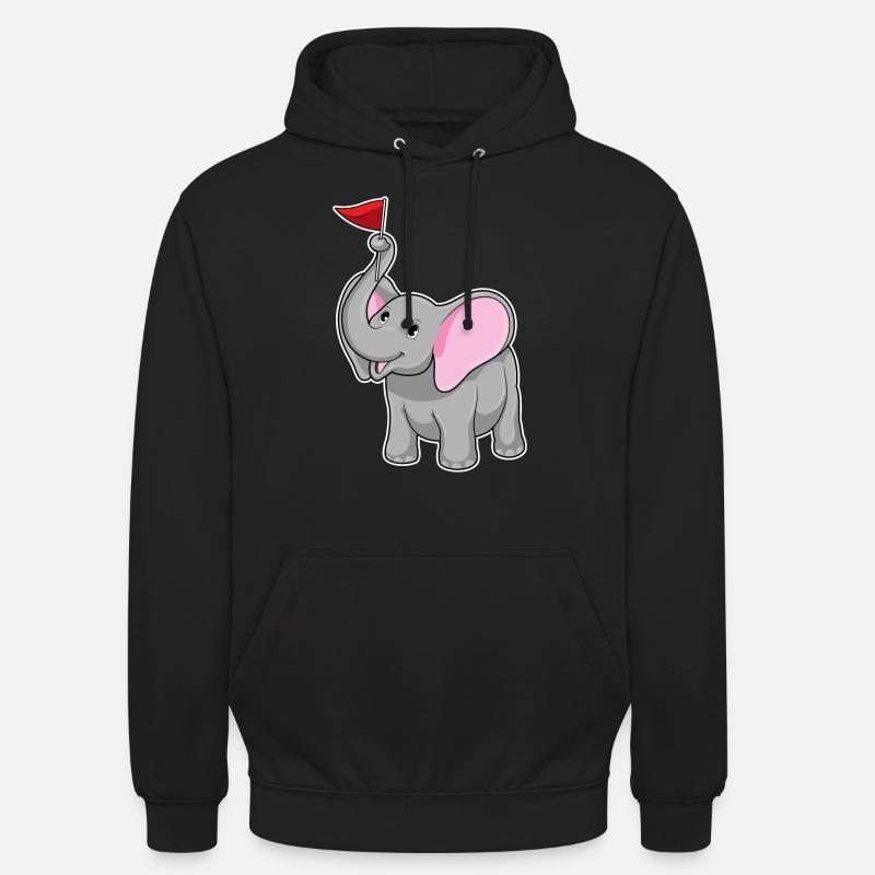Éléphant avec drapeau - Sweat-shirt à capuche unisexe - noir