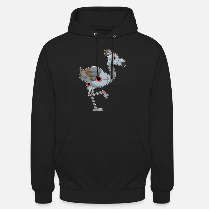 Flamingo as a robot - Unisex Hoodie - black
