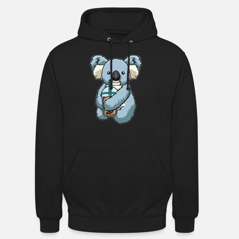 Koala drinks bubble tea - Unisex Hoodie - black