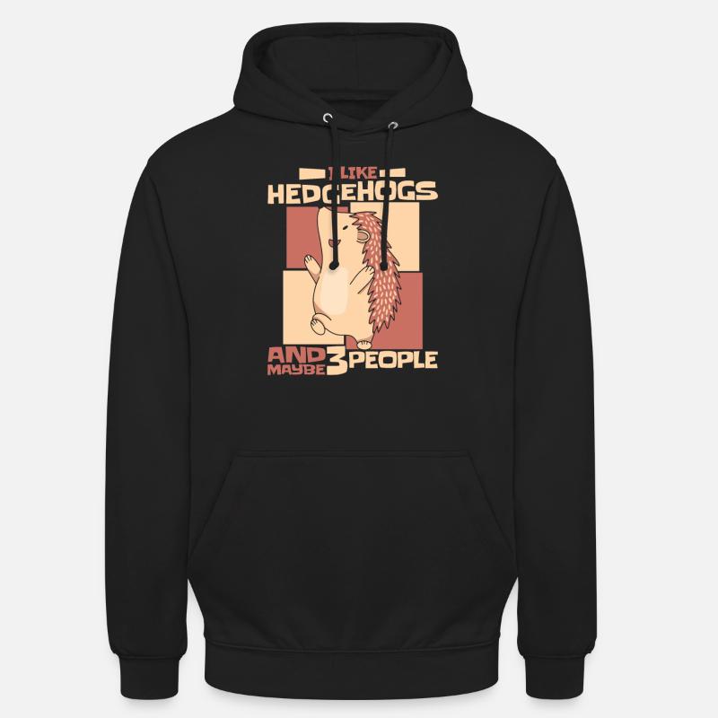 Igel Stachelig Tier Igel - Unisex Hoodie - Schwarz