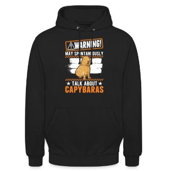 Avertissement Capybara amateurs capybara - Sweat-shirt à capuche unisexe - noir - Devant - Alina (178cm) & Michal (187cm)