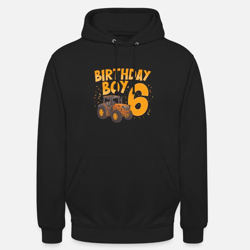 Bithday boy 6 tractor - Unisex Hoodie - Schwarz