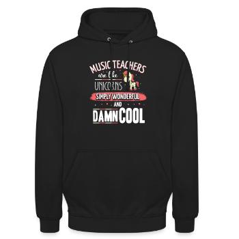 Music teachers are like unicorns funny sayings - Unisex Hoodie - Schwarz - Vorne - Alina (178cm) & Michal (187cm)